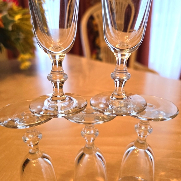 Vintage 5-Piece Mid-Century Ribbed Rim Cordial Glasses Ornate Stemware - Picture 11 of 14